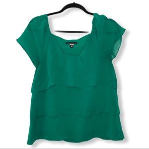 Green Layered SILK Banana Republic Top